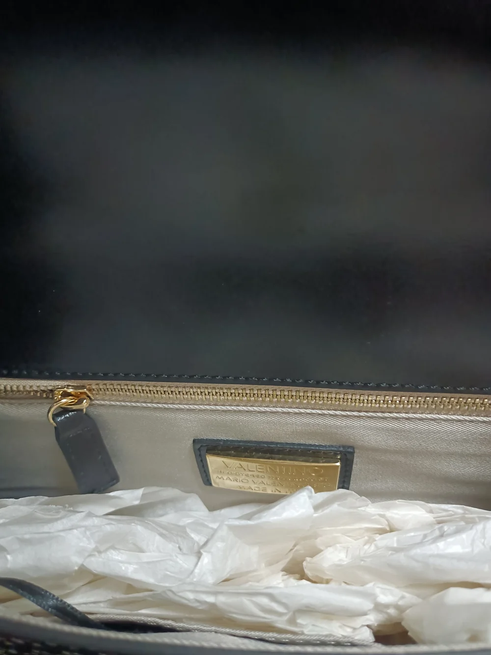 Mario Valentino Black and White Monogram Crossbody with Gold Hardware - Picture 4 of 4